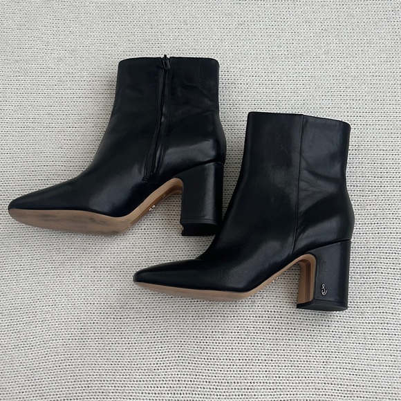 Sam Edelman Saige Leather Ankle Boot Black Size 9.5 - Picture 1 of 8